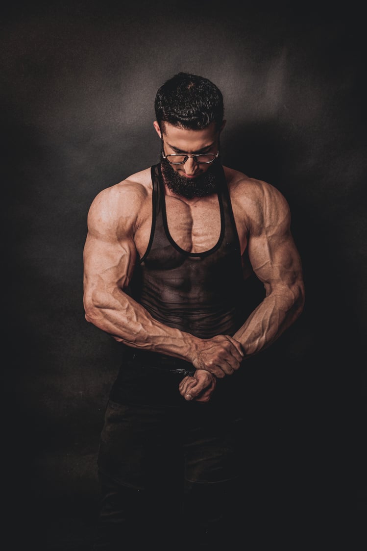 Man in Black Tank Top